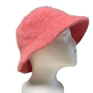 Angora Wool Bucket Hat Salmon Pink Womens Accessories One Size